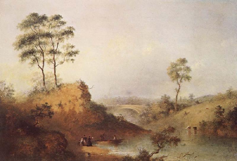 Henry Burn Studley Park Bridge over the Yarra oil painting picture